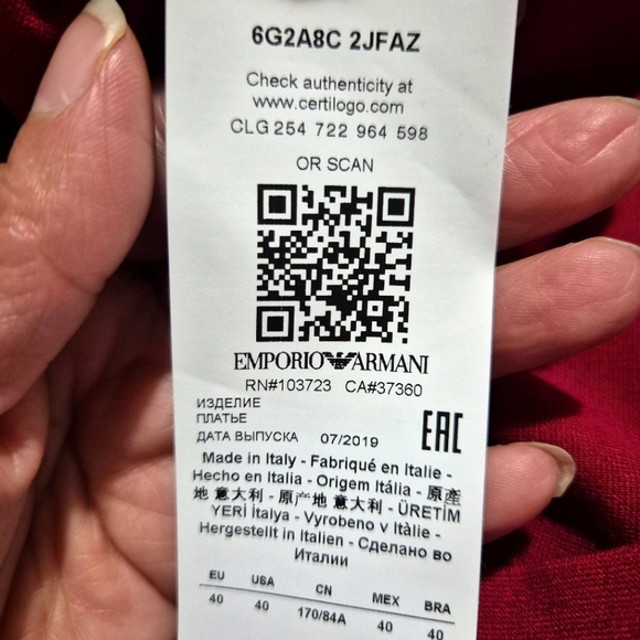 EMPORIO ARMANI  Red Ruched Wrap Midi Dress..SIZE:40 - Picture 15 of 16